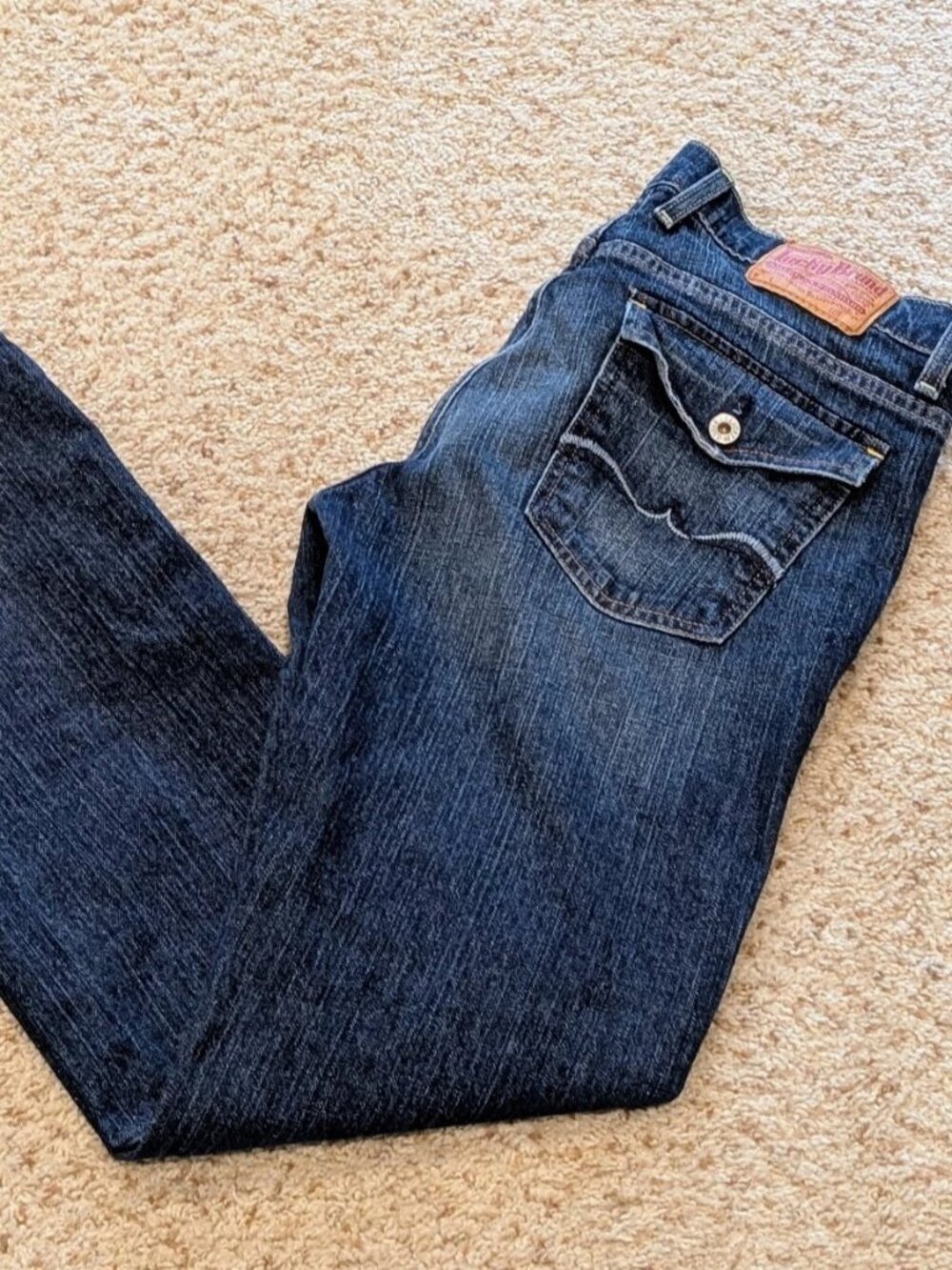 Lucky Brand Dungarees Jeans Women's 12/31 Medium Wash Sundown Straight Stretch